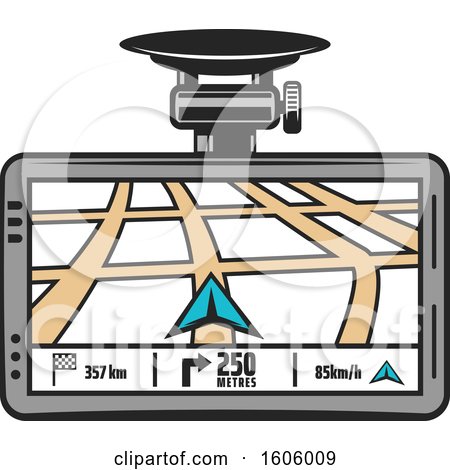 Clipart of a Gps Device - Royalty Free Vector Illustration by Vector Tradition SM
