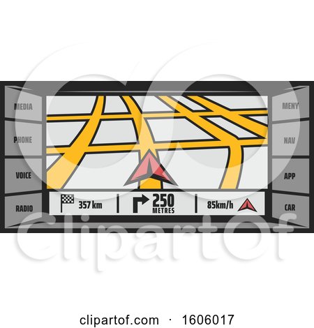Clipart of a Gps Screen - Royalty Free Vector Illustration by Vector Tradition SM