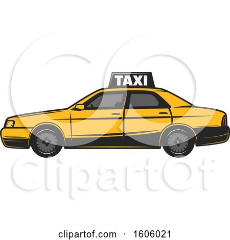 Clipart of a Taxi Cab - Royalty Free Vector Illustration by Vector Tradition SM