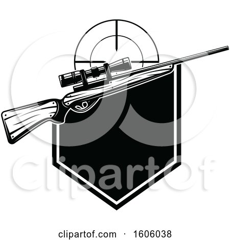 Clipart of a Black and White Hunting Rifle Design - Royalty Free Vector Illustration by Vector Tradition SM