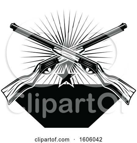 Clipart of a Black and White Hunting Rifle Design - Royalty Free Vector Illustration by Vector Tradition SM