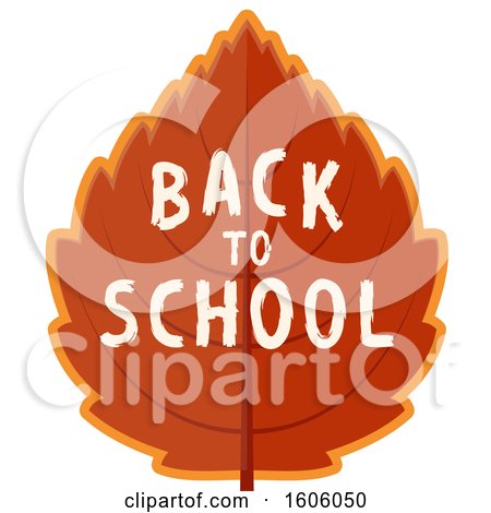 Clipart of a Back to School Design with an Autumn Leaf - Royalty Free Vector Illustration by Vector Tradition SM