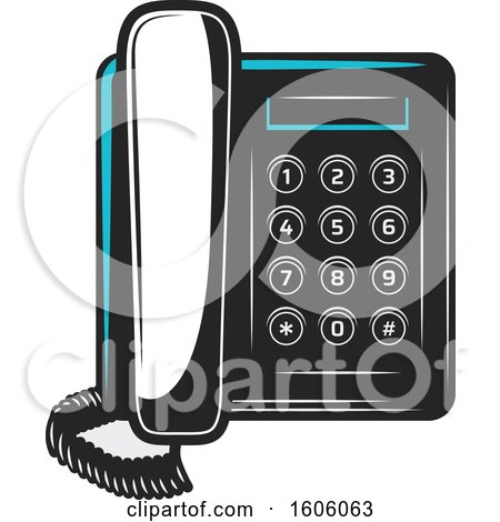Clipart of a Desk Telephone - Royalty Free Vector Illustration by Vector Tradition SM