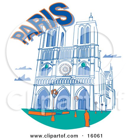 The Notre Dame Cathedral In Paris France Clipart Illustration by Andy Nortnik