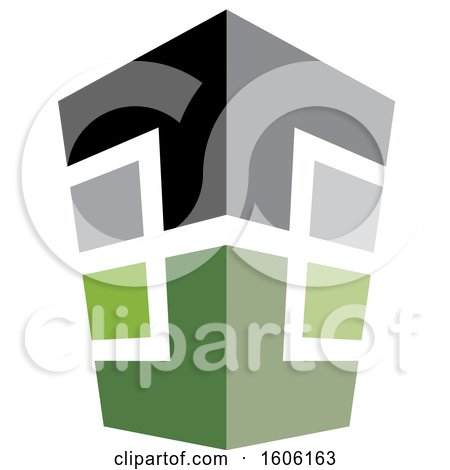 Clipart of a Tall Building - Royalty Free Vector Illustration by Lal Perera