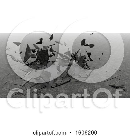 Clipart of a 3d Abstract Shattered Background - Royalty Free Illustration by KJ Pargeter