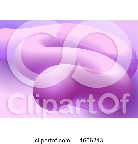 Clipart of a 3d Purple Fluid Shape - Royalty Free Vector Illustration by KJ Pargeter