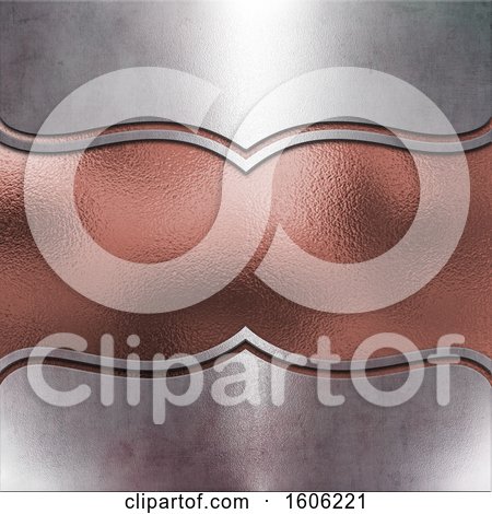 Clipart of a Pink Metallic Strip on a Metal Background - Royalty Free Illustration by KJ Pargeter