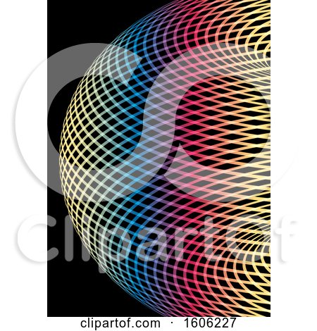 Clipart of a Background of Colorful Lines on Black - Royalty Free Vector Illustration by KJ Pargeter