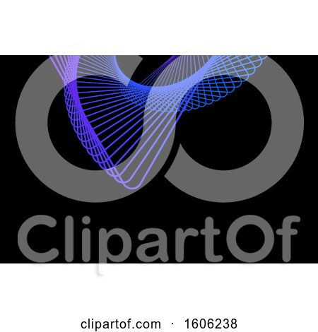 Clipart of a Design of Blue and Purple Lines on Black - Royalty Free Vector Illustration by KJ Pargeter