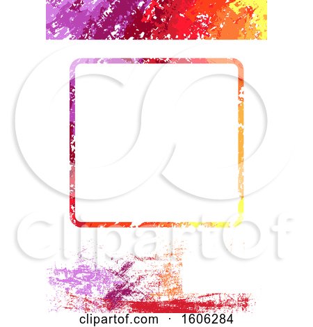 Clipart of a Colorful Grunge Background with a Frame - Royalty Free Vector Illustration by dero