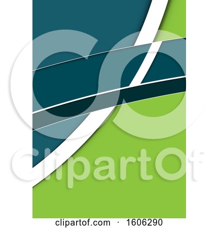Clipart of a Teal White and Green Background - Royalty Free Vector Illustration by dero