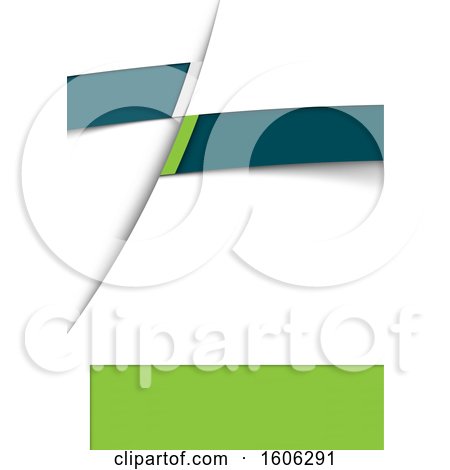 Clipart of a Teal White and Green Background - Royalty Free Vector Illustration by dero