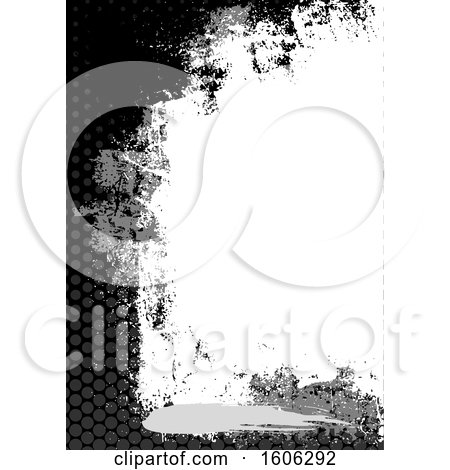 Clipart of a Grayscale Grunge Background - Royalty Free Vector Illustration by dero