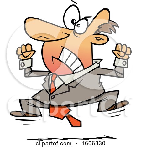 Clipart of a Cartoon White Business Man Throwing a Tantrum - Royalty Free Vector Illustration by toonaday