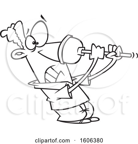 Clipart of a Cartoon Black and White Black Man Struggling with a Bad Plunger on His Nose - Royalty Free Vector Illustration by toonaday