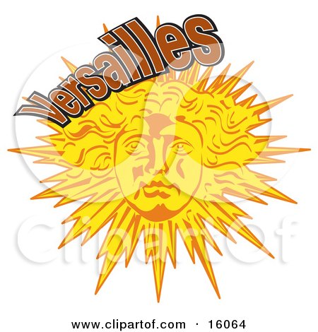 Face On The Sun In Versailles, Paris, France Clipart Illustration by Andy Nortnik