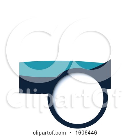 Clipart of a Background with Blue Waves and a Bubble - Royalty Free Vector Illustration by dero