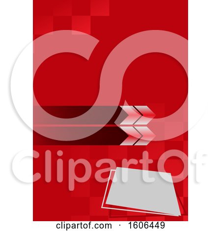 Clipart of a Red Background with Squares Arrows and Paper - Royalty Free Vector Illustration by dero