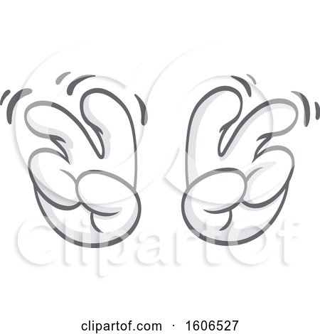 Clipart of a Cartoon Pair of White Air Quote Emoji Hands - Royalty Free Vector Illustration by yayayoyo