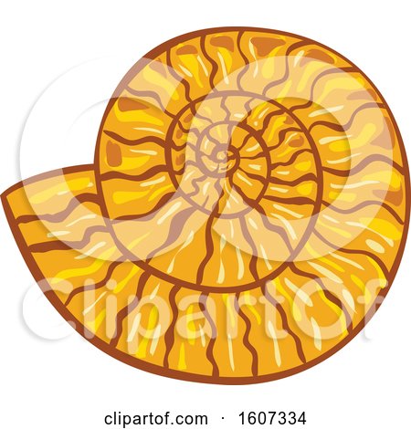 Clipart of a Retro Ammonite Fossil or Shell - Royalty Free Vector Illustration by patrimonio