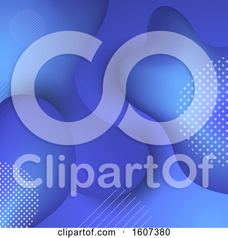 Clipart of a Blue Background with Halftone and Lines - Royalty Free Vector Illustration by KJ Pargeter