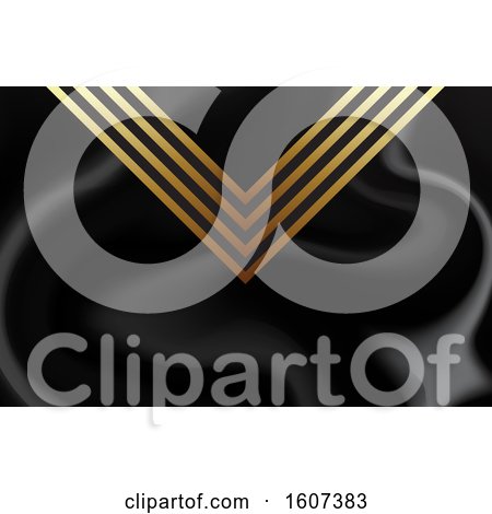 Clipart of a Gold Lines over Black Marble - Royalty Free Vector Illustration by KJ Pargeter