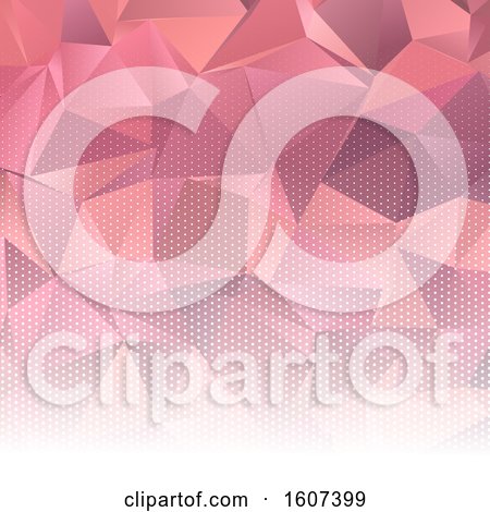 Clipart of a Pink Halftone and Geometric Background - Royalty Free Vector Illustration by KJ Pargeter