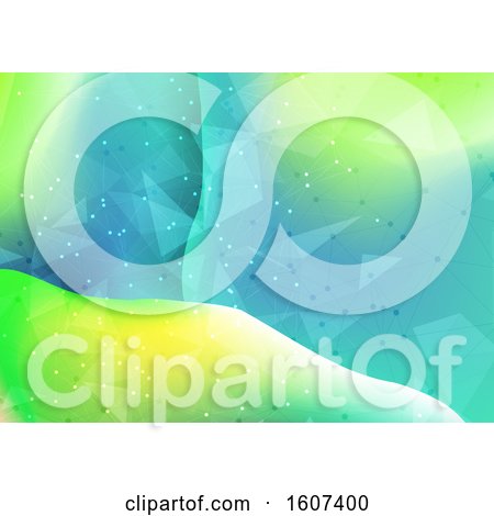 Clipart of a Green and Blue Geometric Background with Connections - Royalty Free Vector Illustration by KJ Pargeter
