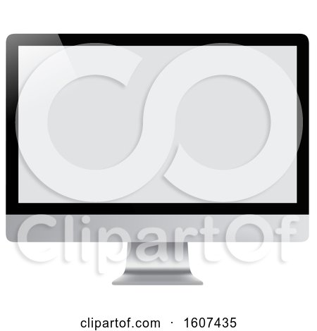 Clipart of a 3d Computer Screen - Royalty Free Vector Illustration by dero