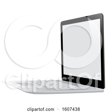 Clipart of a 3d Laptop Computer - Royalty Free Vector Illustration by dero