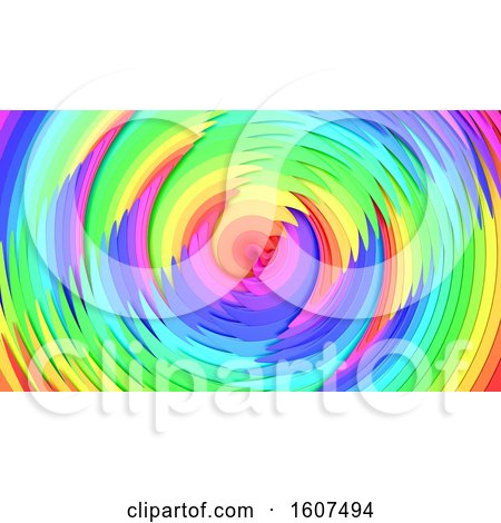 Clipart of a 3d Rainbow Colorful Layer Background - Royalty Free Illustration by KJ Pargeter