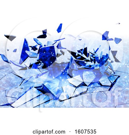 Clipart of a 3D Render of a Cracked Background with Low Poly Design - Royalty Free Illustration by KJ Pargeter