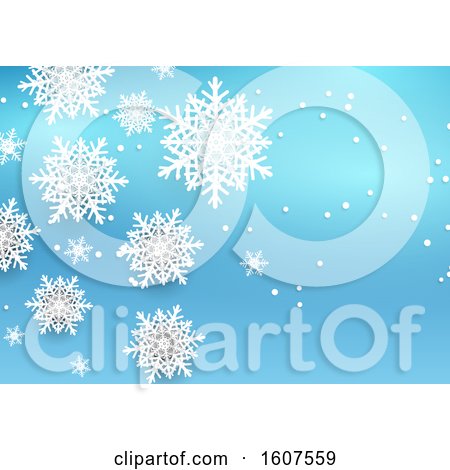 Clipart of a Blue Winter Snowflake Background - Royalty Free Vector Illustration by KJ Pargeter