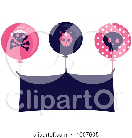 Female Pirate Party Themed Banner Clipart by BNP Design Studio
