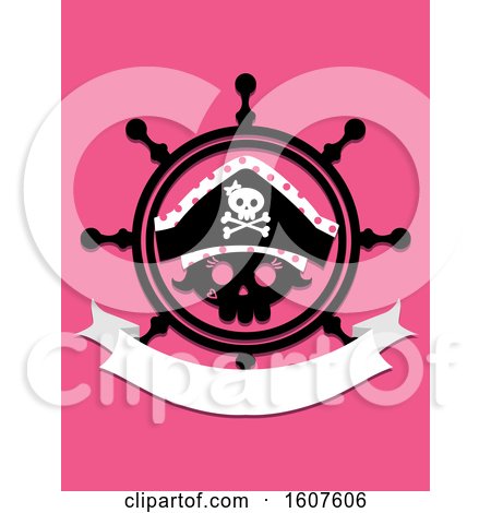 Female Pirate Party Themed Helm and Banner Clipart by BNP Design Studio
