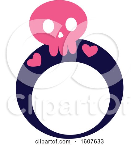 Female Pirate Party Themed Skull Ring Clipart by BNP Design Studio