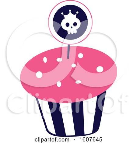 Female Pirate Party Themed Cupcake Clipart by BNP Design Studio
