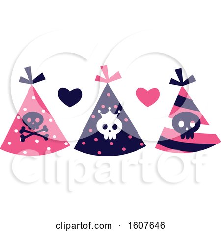 Female Pirate Themed Party Hats Clipart by BNP Design Studio