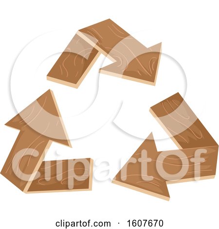 Wood Recycle Arrows Eco Clipart by BNP Design Studio