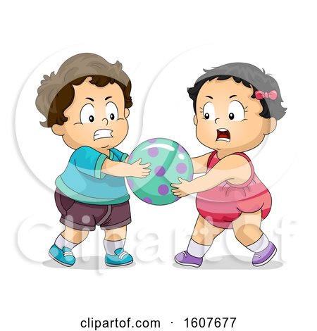 Kids Toddlers Fighting over Toy Illustration by BNP Design Studio