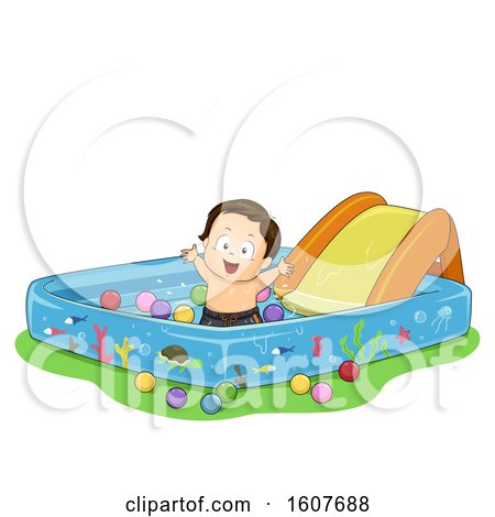 Kid Toddler Boy Kiddie Pool Illustration by BNP Design Studio