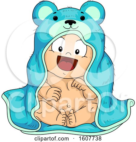Kid Toddler Boy Bath Robe Illustration by BNP Design Studio