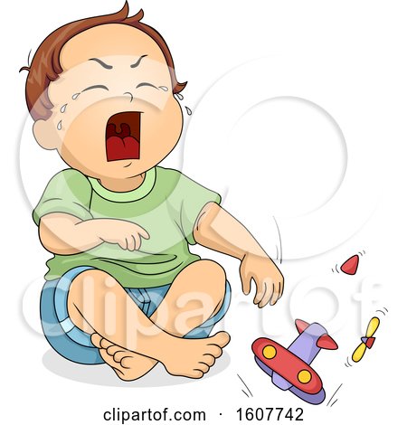 Kid Toddler Boy Cry Toy Break Illustration by BNP Design Studio