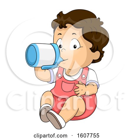 Kid Toddler Boy Sippy Cup Drink Illustration by BNP Design Studio