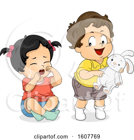 Kids Toddler Cry Not Share Toy Illustration by BNP Design Studio