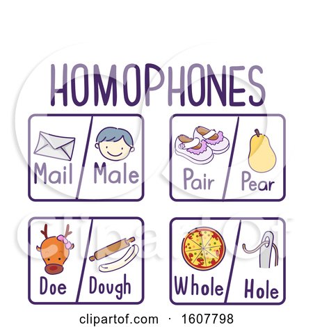 Examples of homophones Clipart by BNP Design Studio