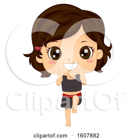 Kid Girl Muay Thai Pose Illustration by BNP Design Studio