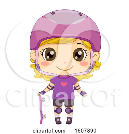 Kid Girl Skate Boarder Illustration by BNP Design Studio