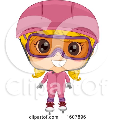 Kid Girl Speed Skating Illustration by BNP Design Studio